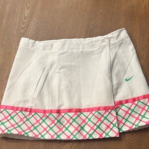 Nike Women's White Skirt with Pink and Green Accents